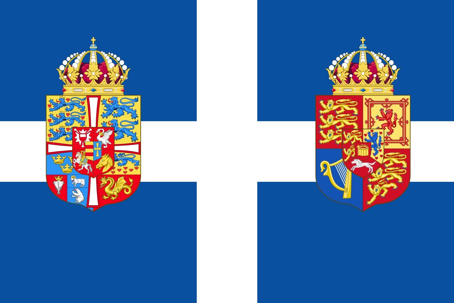 Drapeau XL Reine Frédérique de Grèce pour décoration murale et commémorations