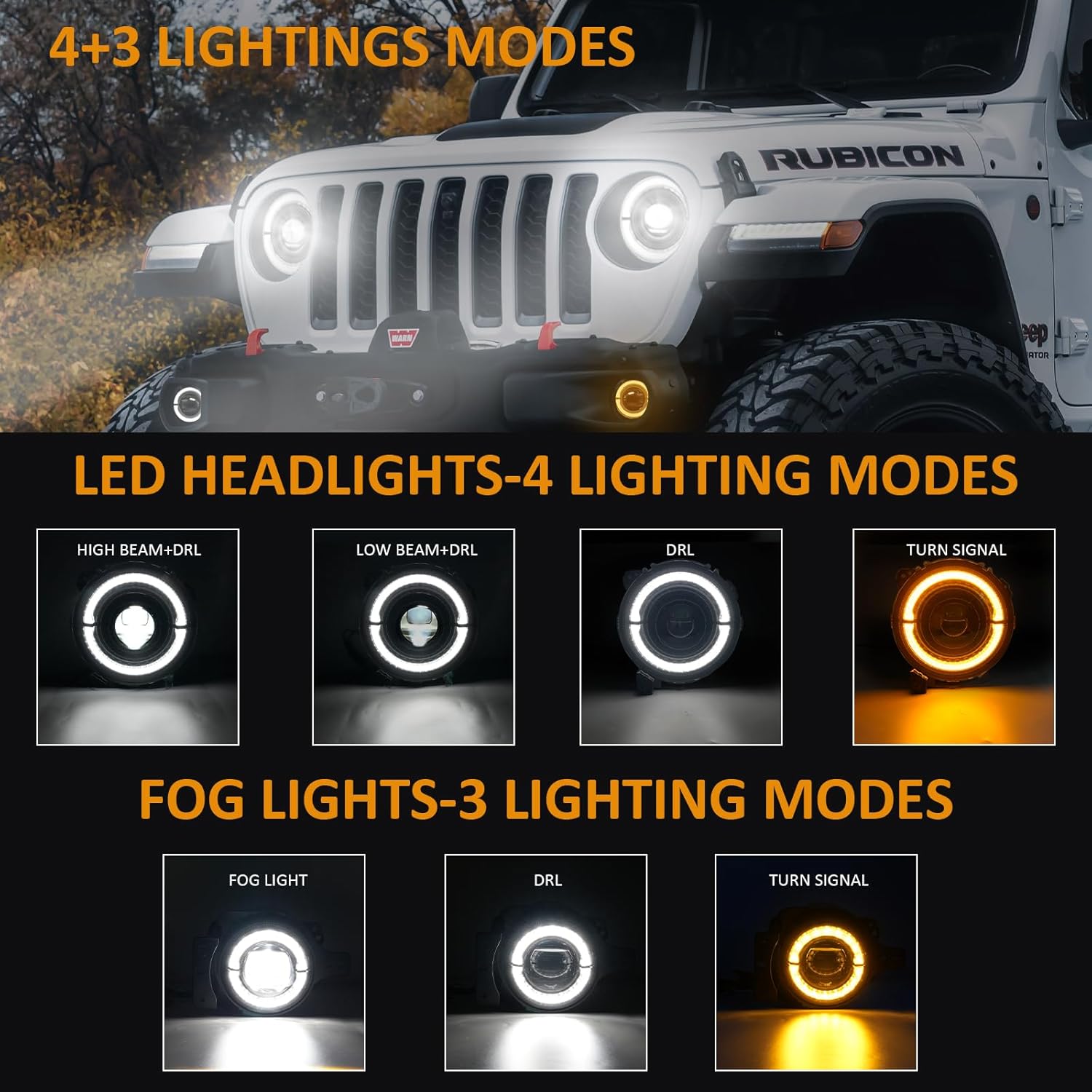 9 Inch LED Headlights 9'' led JL Headlight Z-Shaped Halo DRL with Fog Lights Compatible for 2018-2025 Jeep Wrangler JL JLU Unlimited Sport Rubicon Sahara Gladiator JT DOT