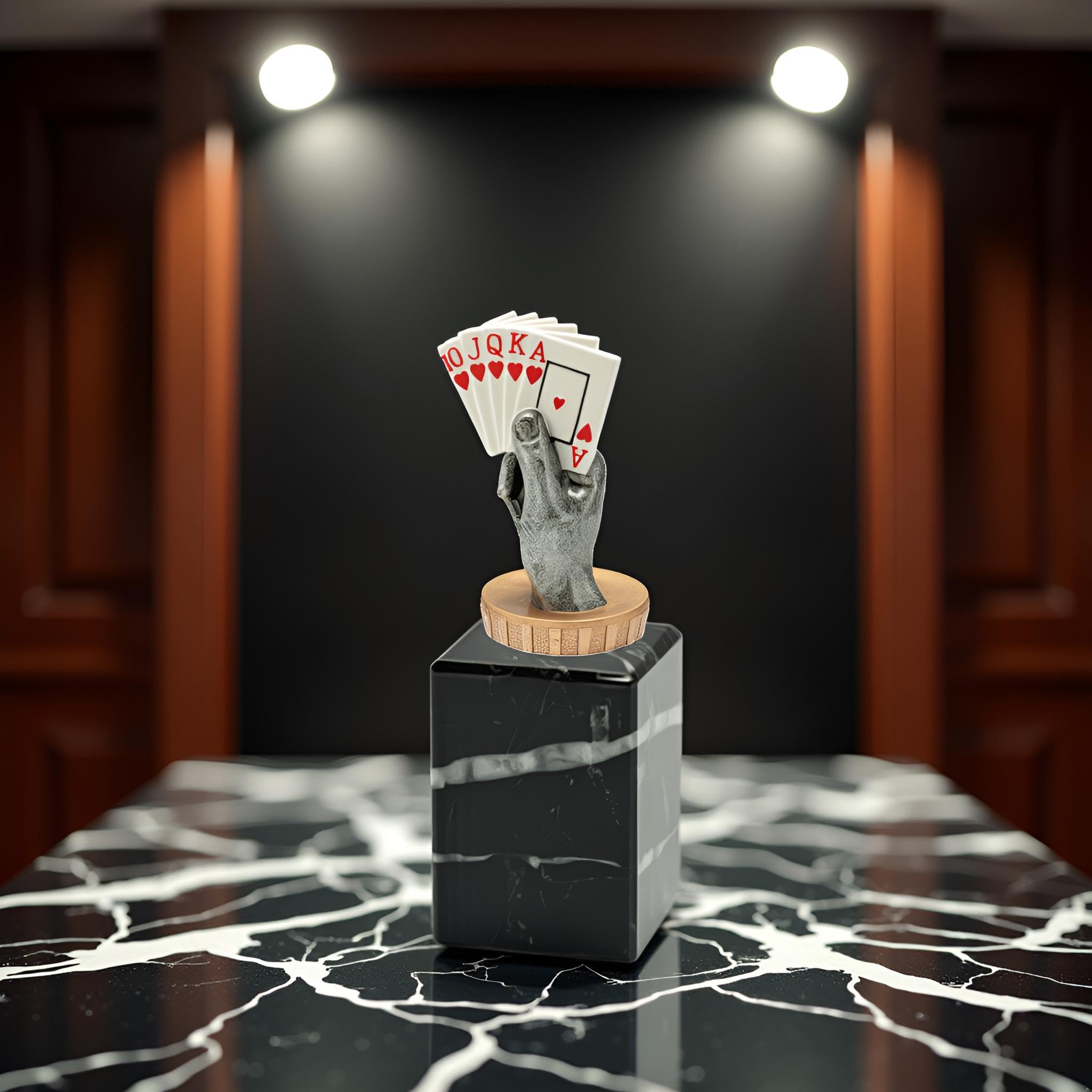 Generico Trofeo Premio Poker, Burraco, Scala 40, Briscola – Coppa Personalizzabile con Targa – Idea Regalo Tornei, Eventi e Competizioni (Colore, h15,5cm)