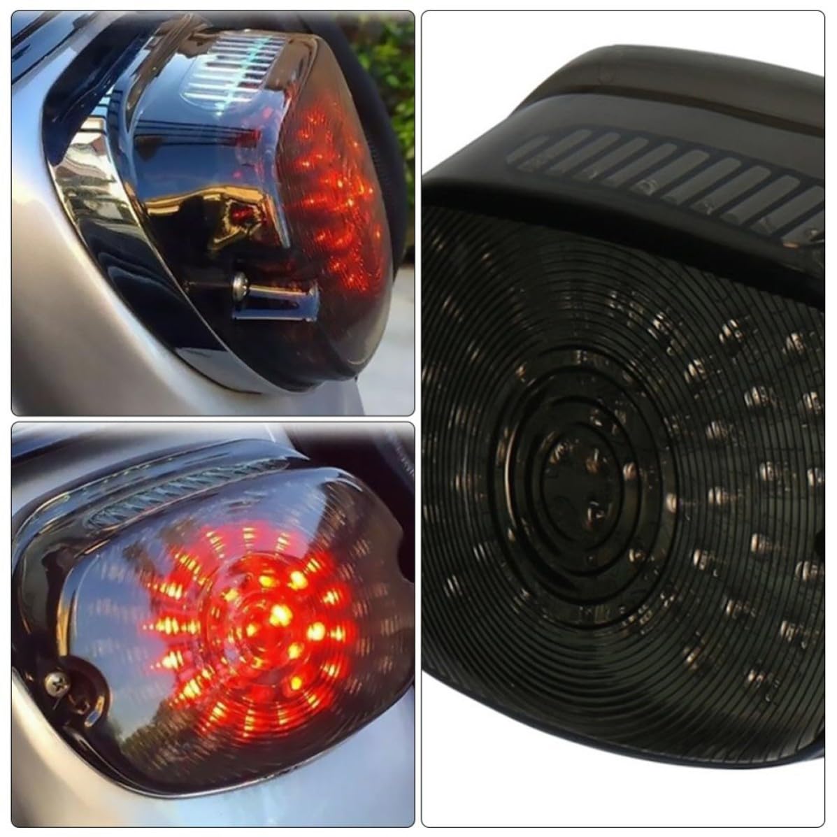 HOMSFOU Luz Trasera LED para Motocicleta 12v 60 LED Señal