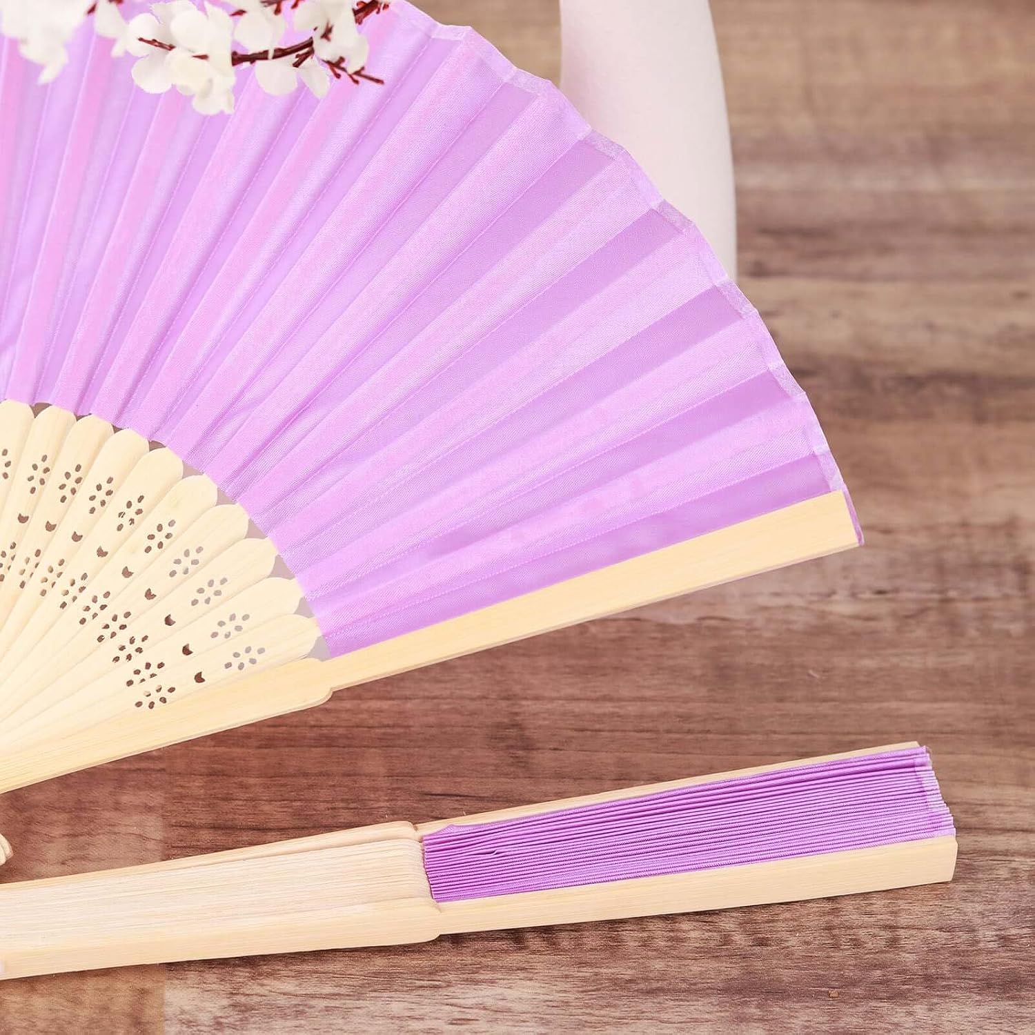 Efavormart 5 Pack Lavender Asian Silk Folding Birthday Banquet Event Wedding Party Favor Fans
