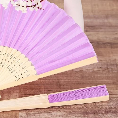 Miniatura 2 de Efavormart - Paquete de 5 unidades de seda asiática de lavanda plegable para banquetes de cumpleaños, eventos, bodas, fiestas