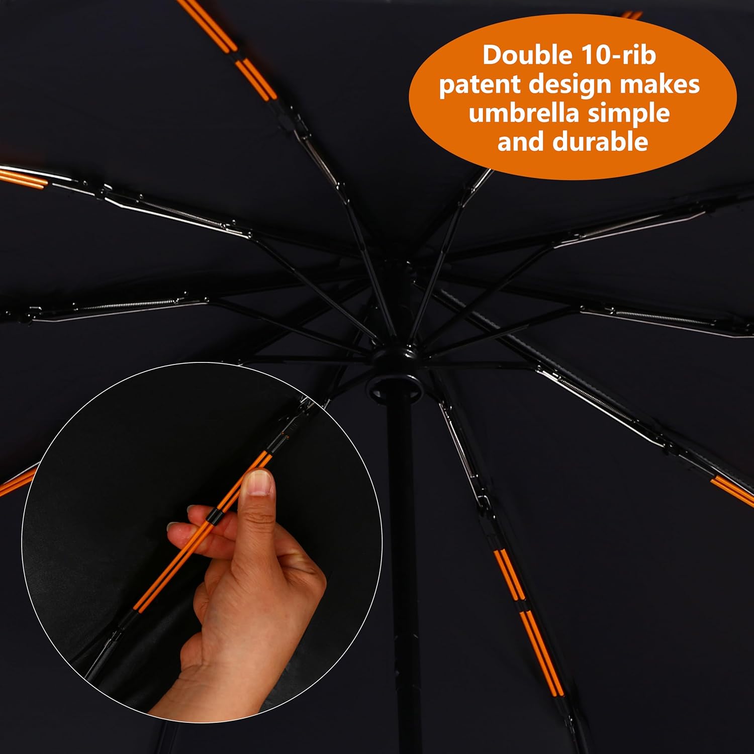 Bluinzi 46 Inch Compact Umbrellas for Rain - Travel Small Umbrella - Automatic Folding Umbrella - Windproof Portable Umbrella, Double 10-rib