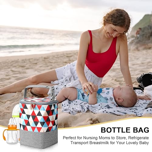 Miniatura 8 de Bolsa de refrigeración de leche materna Accmor, bolsas de refrigeración para biberones, bolsas de enfriador de biberón aisladas para llevar, cabe 4