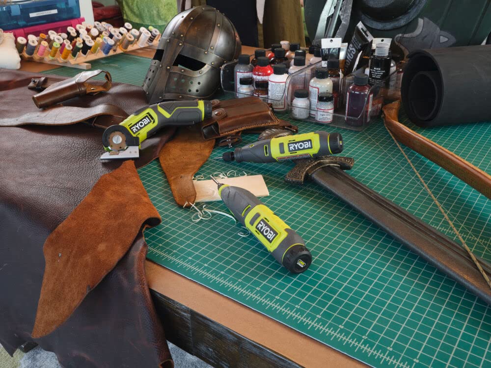 RYOBI - Lot de 3 Gouges à Bois RYOBI - pour Ciseau Électrique RPC4 - Formes Variées - Sculpture & Linogravure - Acier Tranchant - RAR111-3