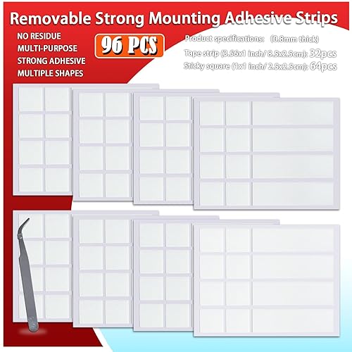 Cinta adhesiva de doble cara para paredes, decoración de póster de fotos colgantes, cinta adhesiva de montaje fuerte extraíble para fotos,
