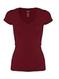 Women's Plain Basic V Neck Short Sleeve Cotton T-Shirts