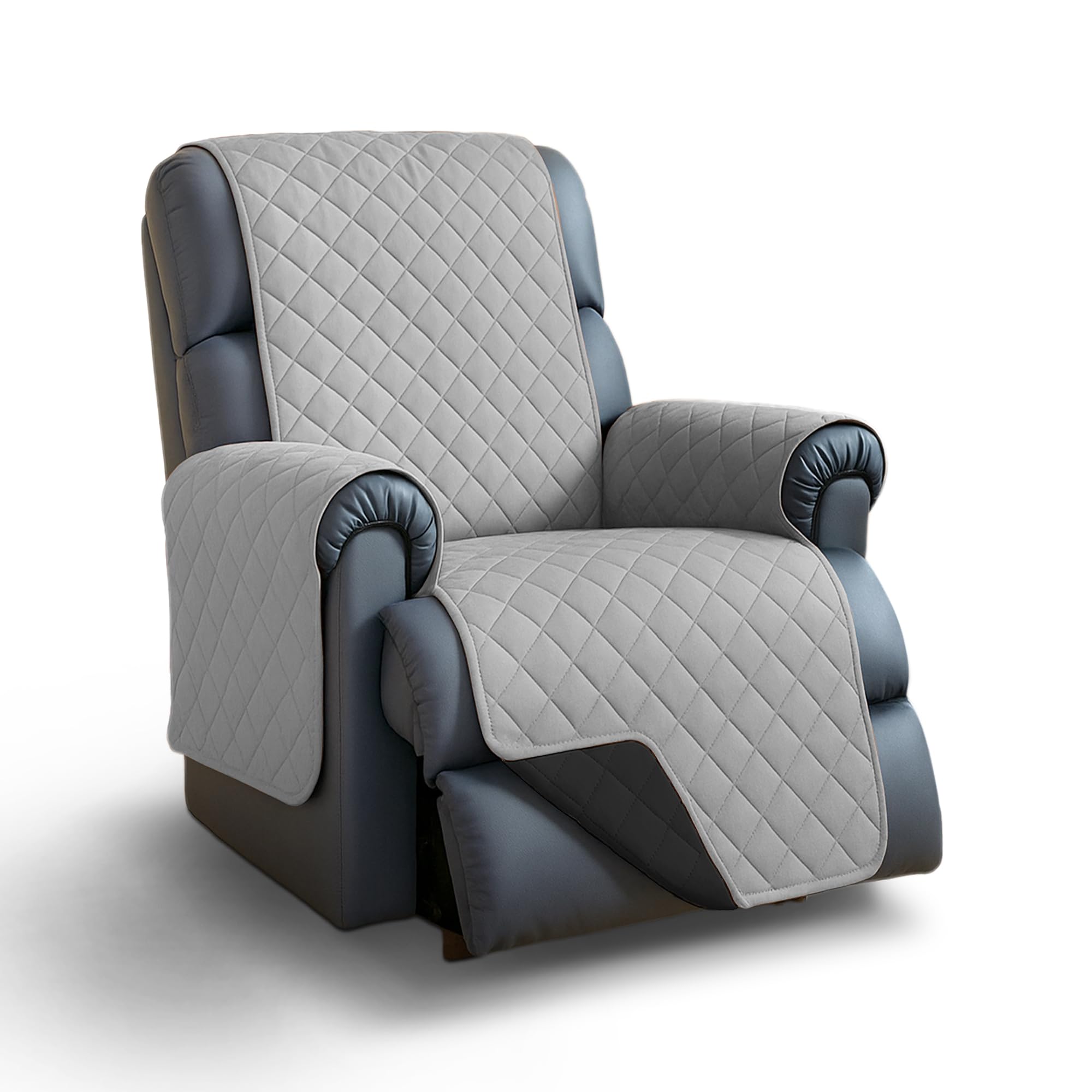 Easylife Lifestyle Solutions Black/Grey Easylife Reversible Recliner Protector, Waterproof Chair Cover, Armchair Cover, Armchair Protector, Furniture Protector, Machine Washable - Fully Guaranteed