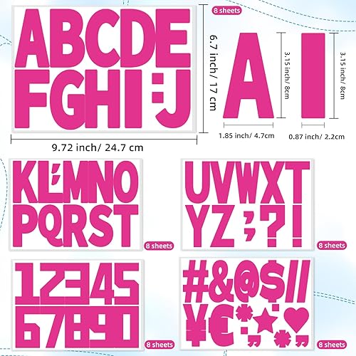 Miniatura 8 de Starboling Calcomanías de letras, 3 pulgadas, 40 hojas de calcomanías del alfabeto rojo, calcomanías de vinilo autoadhesivas para buzón, calcomanías