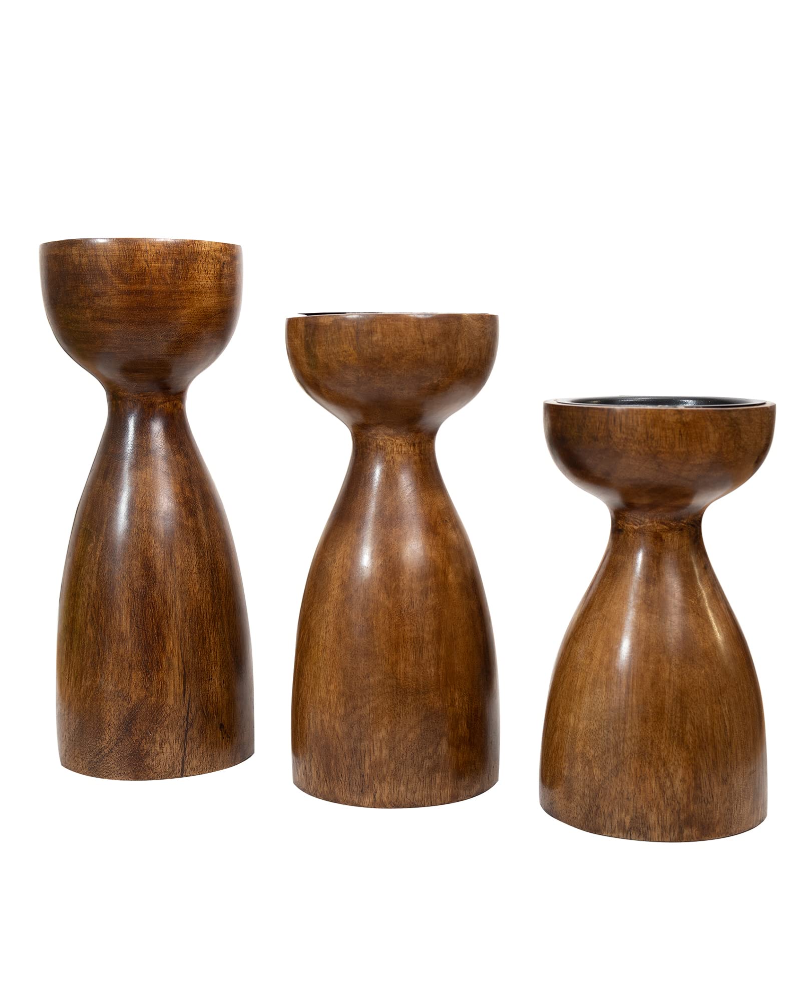 Homesake Wooden Candle Stand Set - Rustic Home Decor -2 Homesake Wooden Candle Stand Set - Rustic Home Decor -2