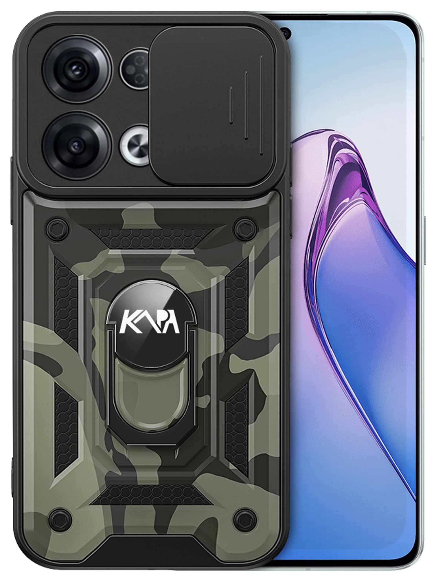 Kapa Tank Back Cover for Oppo Reno 8 (5G), Inbuilt Ring + Slider Shockproof Lens Protection Case (Black), PC+TPU (B0BQ31591W) Amazon Price History, Amazon Price Tracker