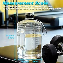 SLUXKE 1 Gallon Water Bottle Portable Water Jug Fitness Sports Daily Water Bottle with Motivational Time Marker,Leak-Proof, Wide Mouth, BPA Free Water Bottles for Sports Gym Fitness Work
