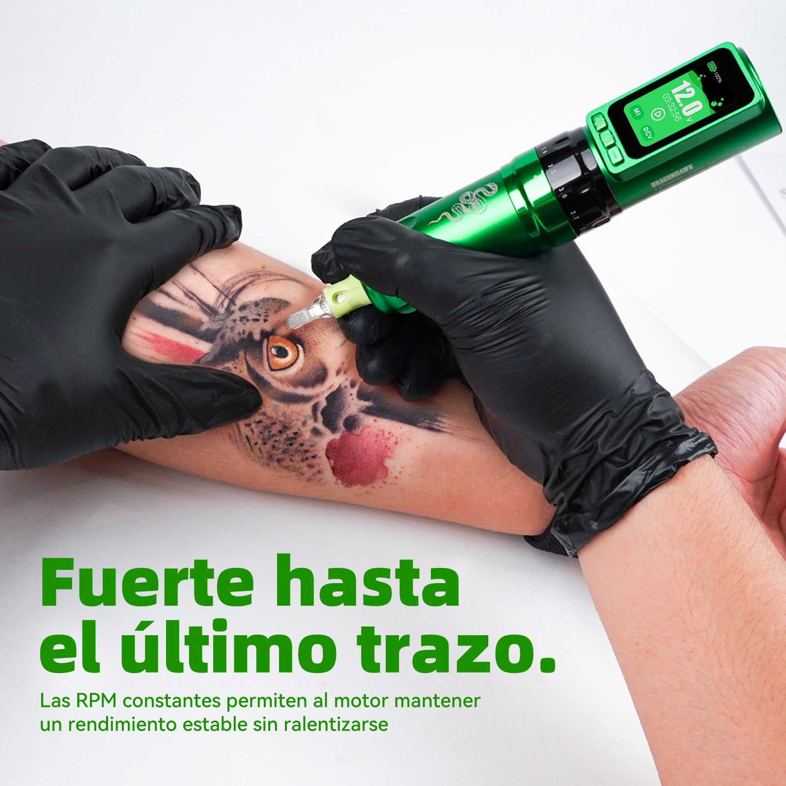 Dragonhawk Fold Pro Year of Snake Edition Rotary Tattoo Pen Inalámbrica Mcore-C3, 3000mAh con 2 Baterías