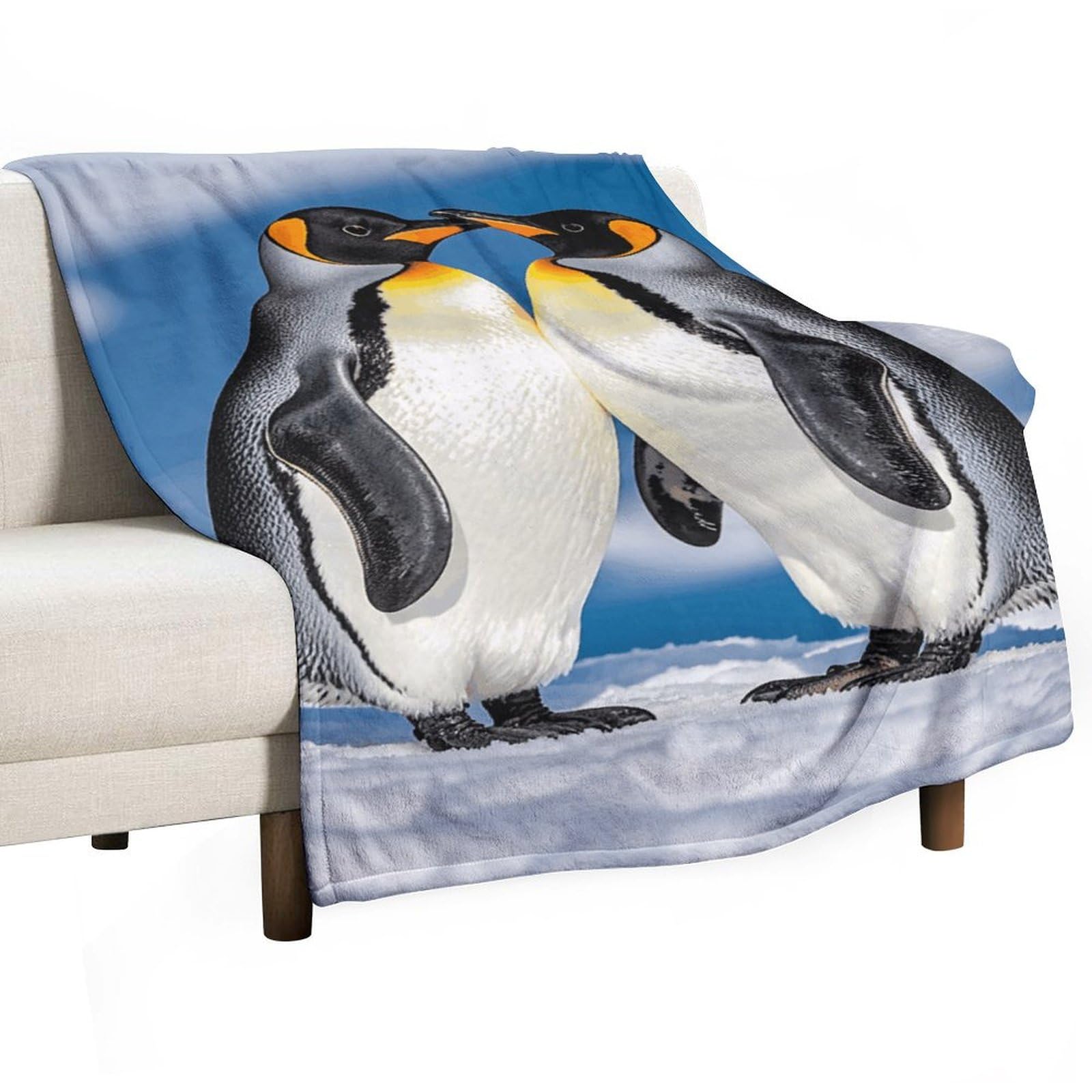 Plaid pingouin en flanelle pour instaurer une ambiance cocooning