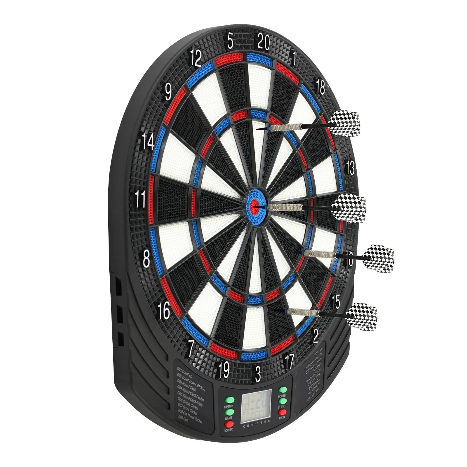 Cible de fléchettes électronique avec écran LCD, alternative à 18 jeux, comptage automatique pour 1 à 8 joueurs, montage mural pour la maison, le bureau