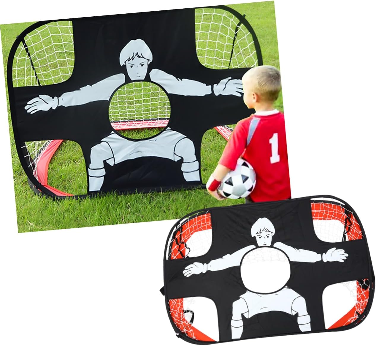 Portable Football Goal for Boys and Girls Soccer Net Easy to Clean Practice Improve Skills Folding Storage