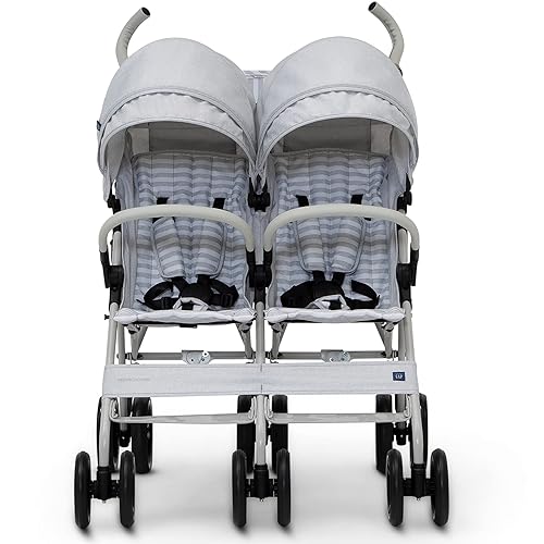 Miniatura 8 de GAP babyGap - Cochecito doble clásico uno al lado del otro, cochecito doble ligero con reclinable, viseras extensibles y plegado compacto, fabricado
