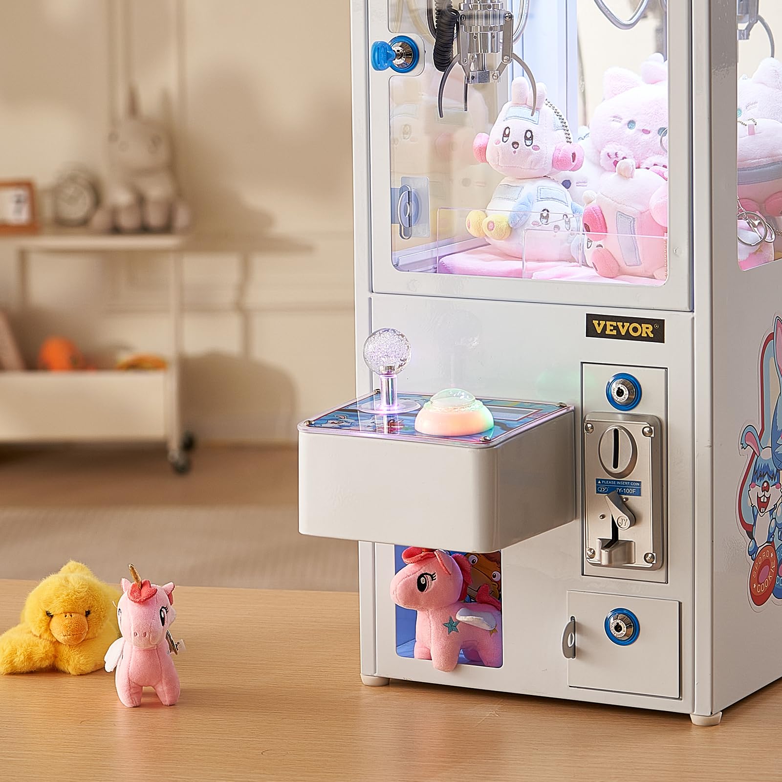VEVOR Claw Machine, 0-3” Jaw Diameter 0-5” Jaw Lifting, Crane Prize Grabber Commercial Arcade Game Toys, Cool Fun Grab-and-Win Machine w/Light and Sound, Dispenser Vending Toy for Kids,Boys &Girls