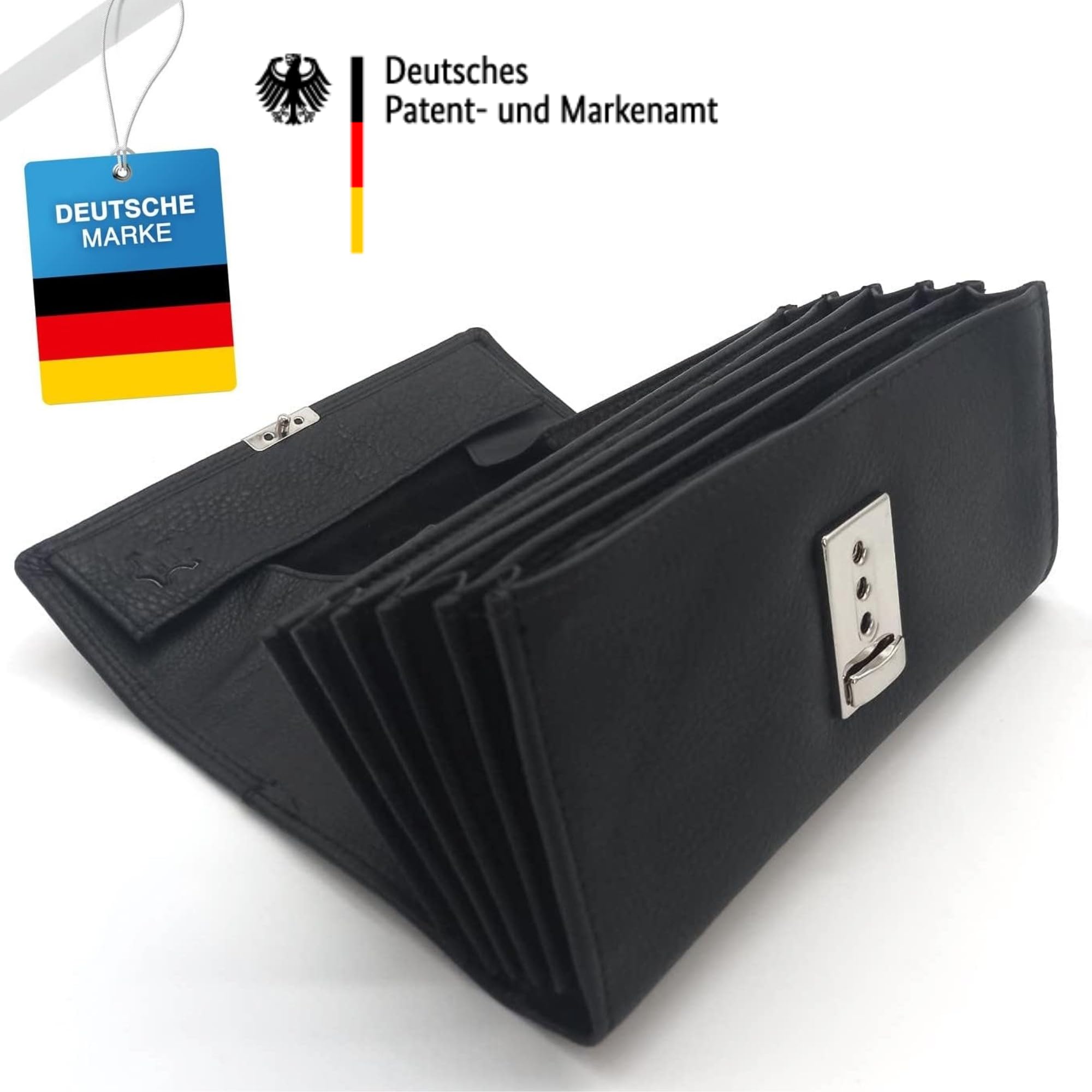 Cartera de camarero de alta calidad, 100 % piel de búfalo de agua, suave, protección RFID, cartera profesional de camarero, monedero negro, monedero para taxi, monedero unisex para camareros