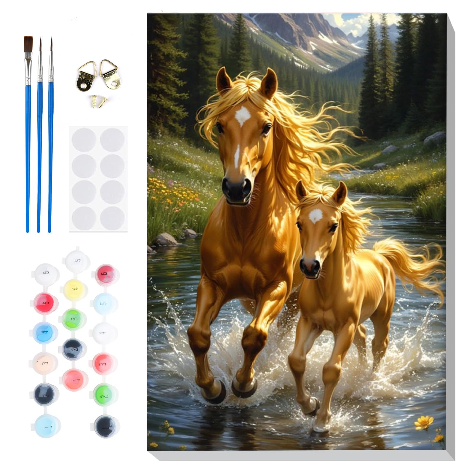 Lxmsja Pintar por Numeros Pato Adultos con Marco, DIY Cuadros para Pintar Pascua Colorear por Números Lienzos, Pintura Acrilica Manualidades Adulto Decoracion Hogar Pared 20x30cm — view 20