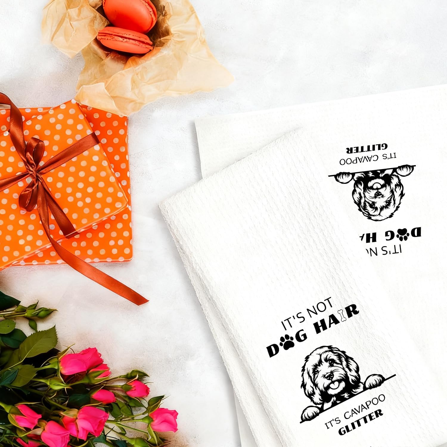 Cute Cavapoo Bathroom Hand Towels,Cavapoo Gifts for Women Dog Lovers Decorative Hand Towels for Bathroom Washroom,Funny Dog Kitchen Dish Tea Towels,16x24 Inch - Image 6