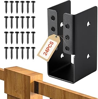 VEVOR Sabot Charpente, Lot de 24, Support de Solive de 4,9x9,2 cm, &Eacute;triers de Solive Dissimul&eacute;s avec Vis, Supports de Fixation L&eacute;gers pour Soutien Renforc&eacute;e de Balan&ccedil;oires, Cl&ocirc;tures, Toboggans en Bois