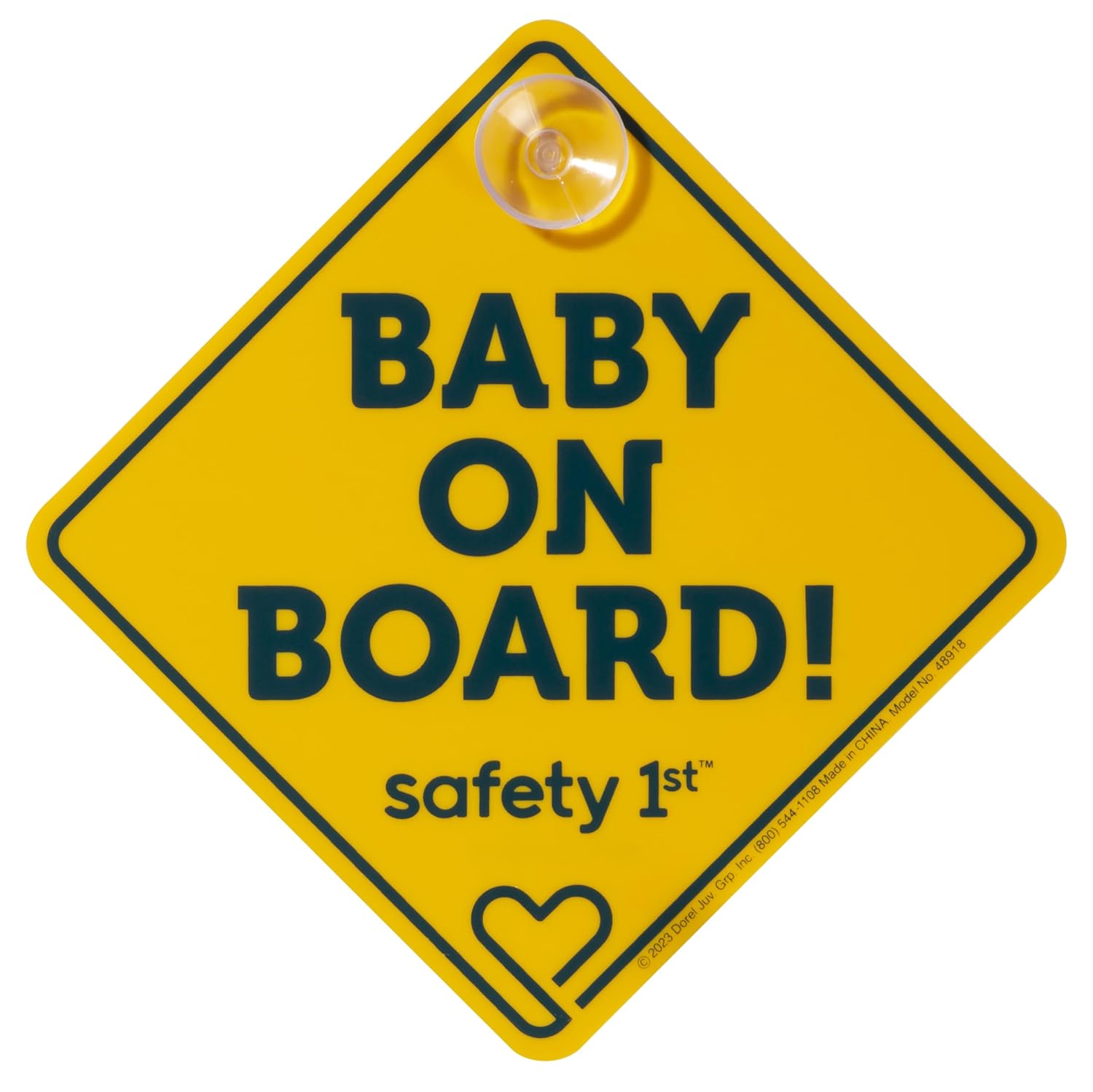 Safety 1st Baby On Board Sign, Suction Cup Attachment, Yellow image 4