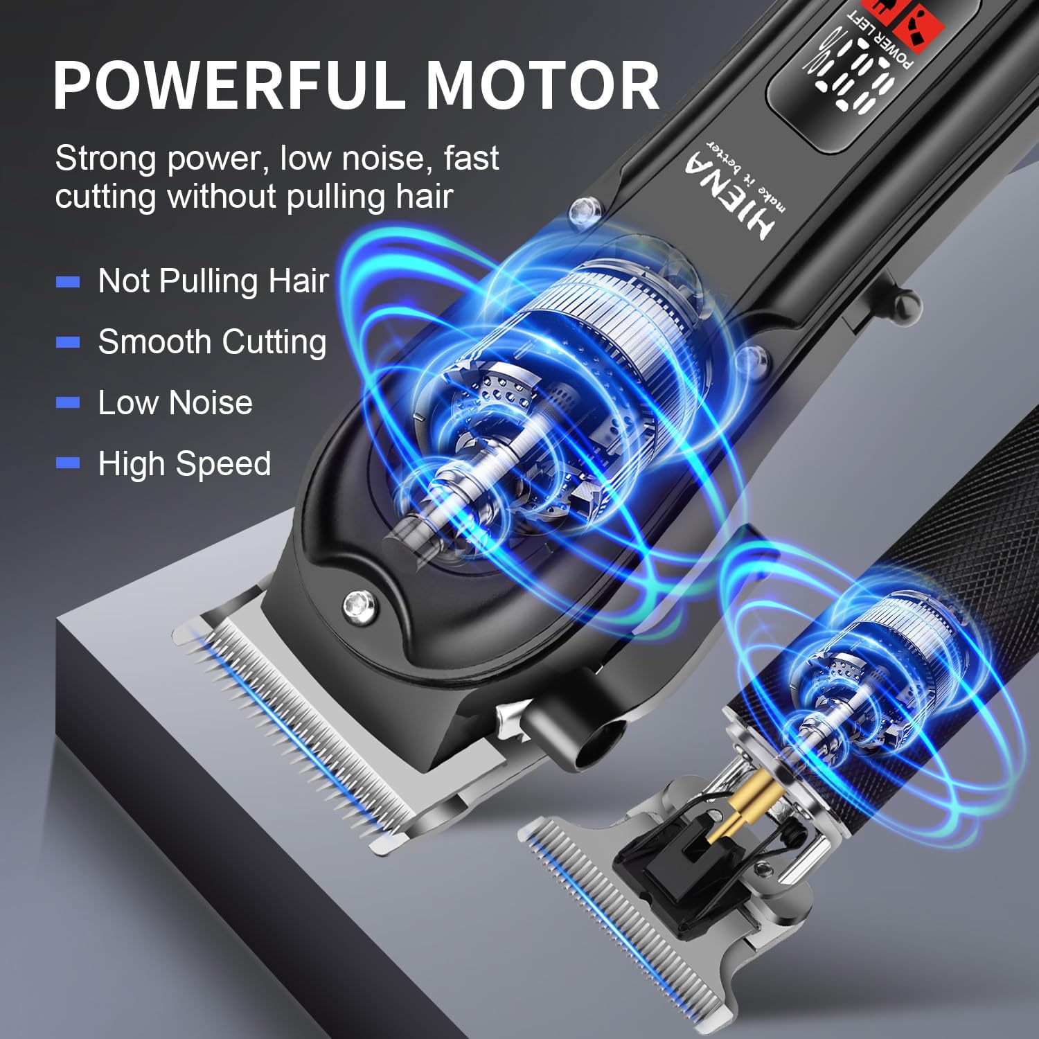 HIENA PRO Professional Hair Clippers Set for Men,Cordless Rechargeable Clippers Set and Trimmers Kit, Haircut Clipper Set for Barbers with LED Display, Gifts for Men