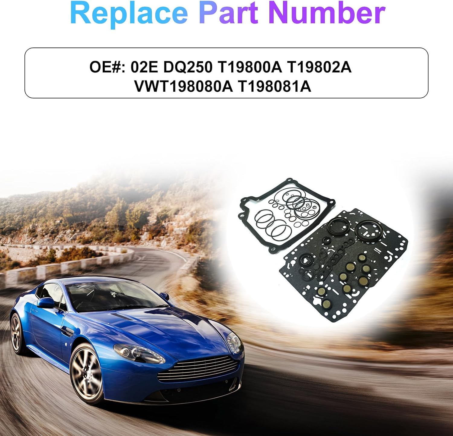 02E DQ250 Transmission Master Rebuild Overhaul Kit Fits for 13-14 TT, 05-12 Seat Altea/Leon, VW Beetle 03-14/ Jetta 05-14/ Passat 06-14 Replace OE T19800A T19802A VWT198080A T198081A