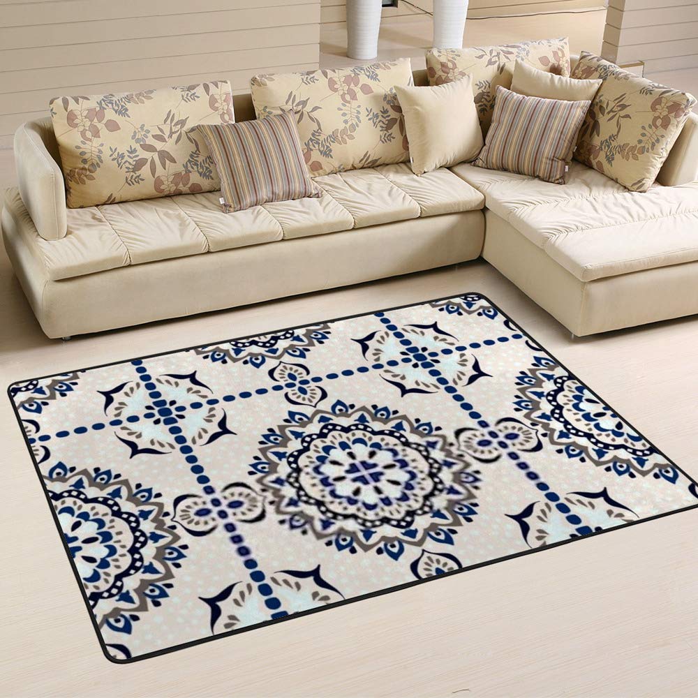 Tapis anti-boulochage fleurs microfibre pour sol froid