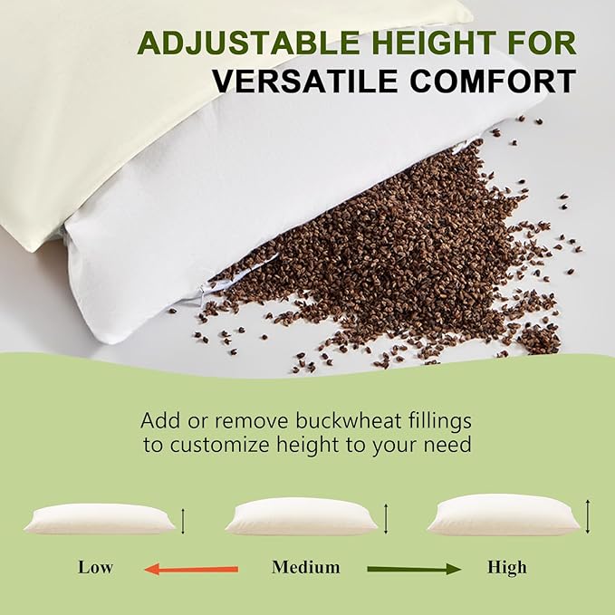 Almohada de Alforfón Orgánico 20x26 Pulgadas con Funda Doble miniatura 4