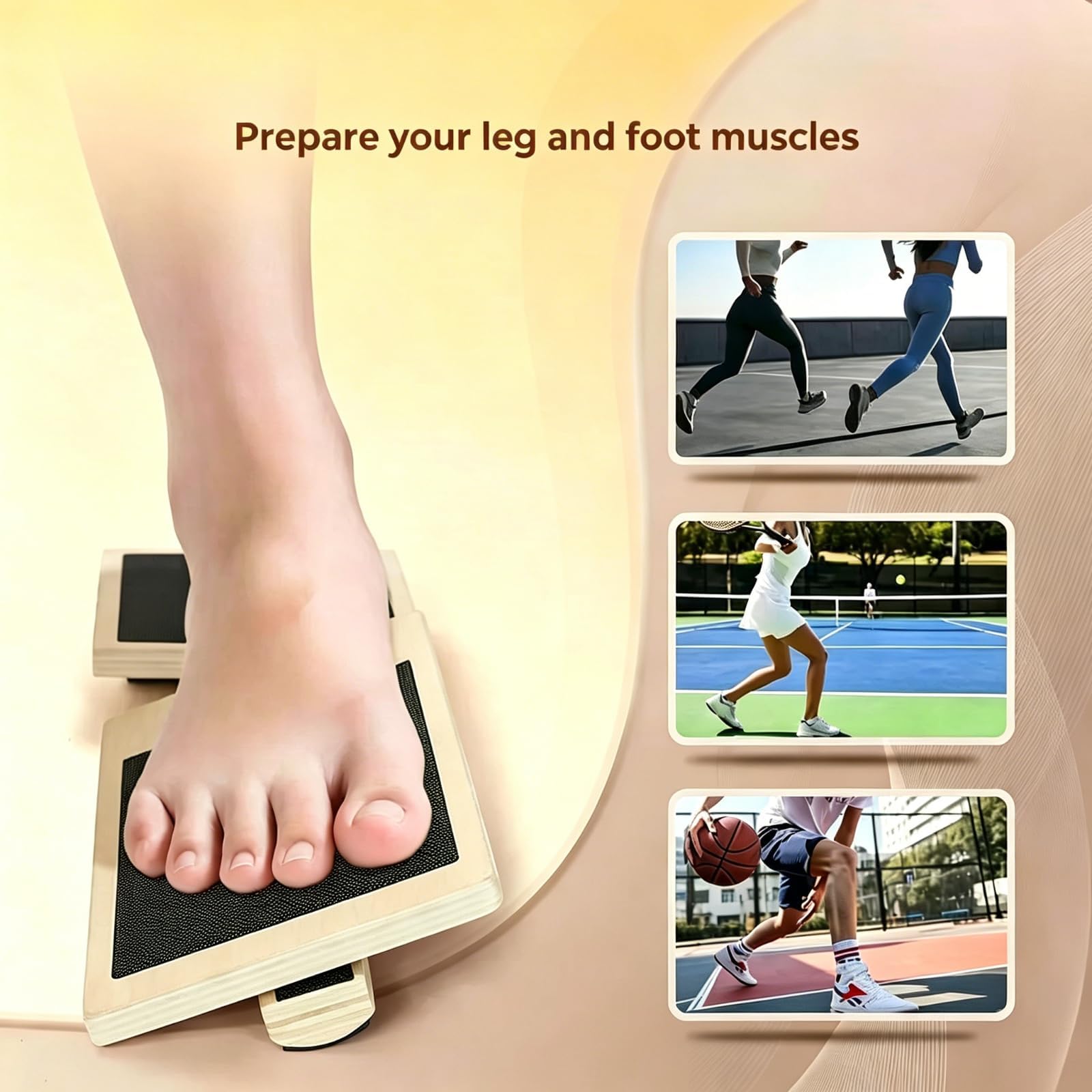 Festes Holz-Knöchelbrett Fußstrecker, Gleichgewichtstrainer & Balanceboard, Haltungskorrektur-Trainer, Ideal für Stabilisierung, Ballett und Übungen