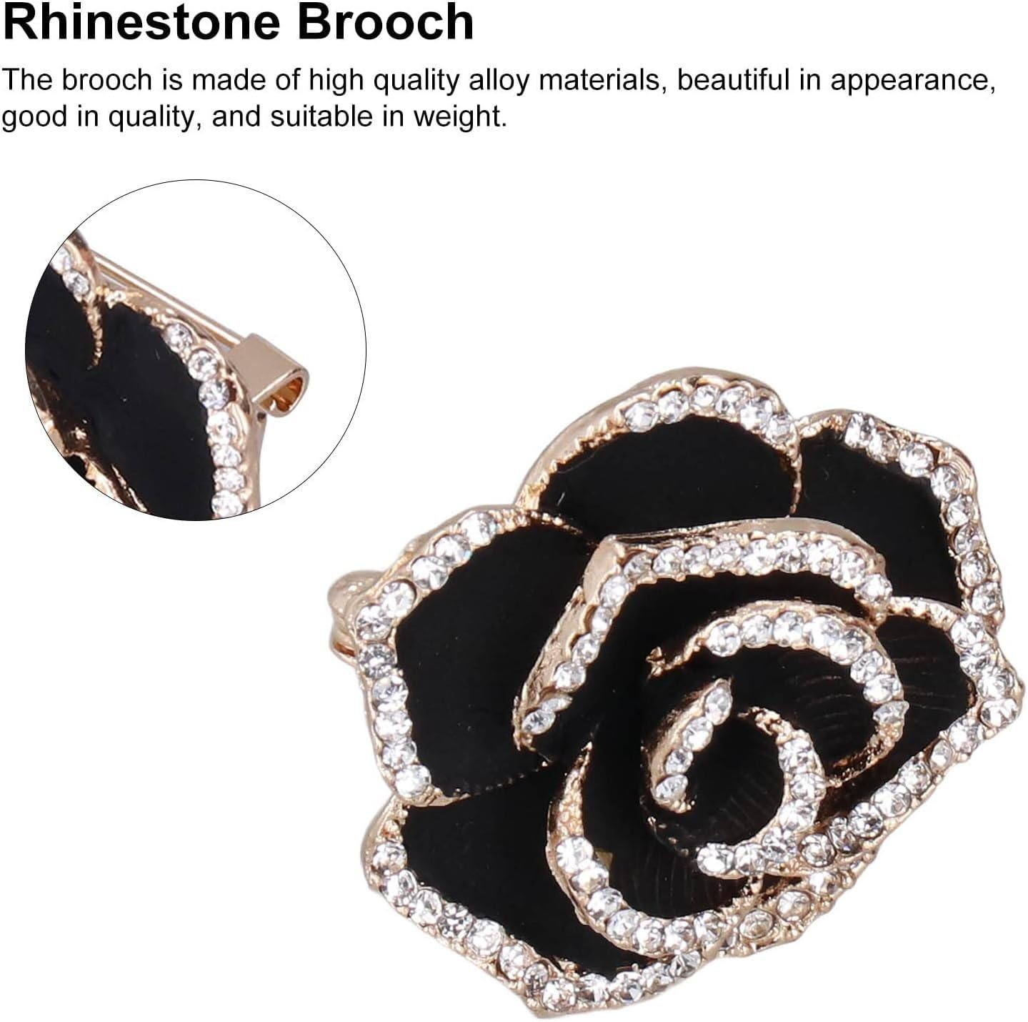 Broches, elegantes broches de diamantes de imitación de camelia para mujer, broches y pines para manualidades, bufandas, chales