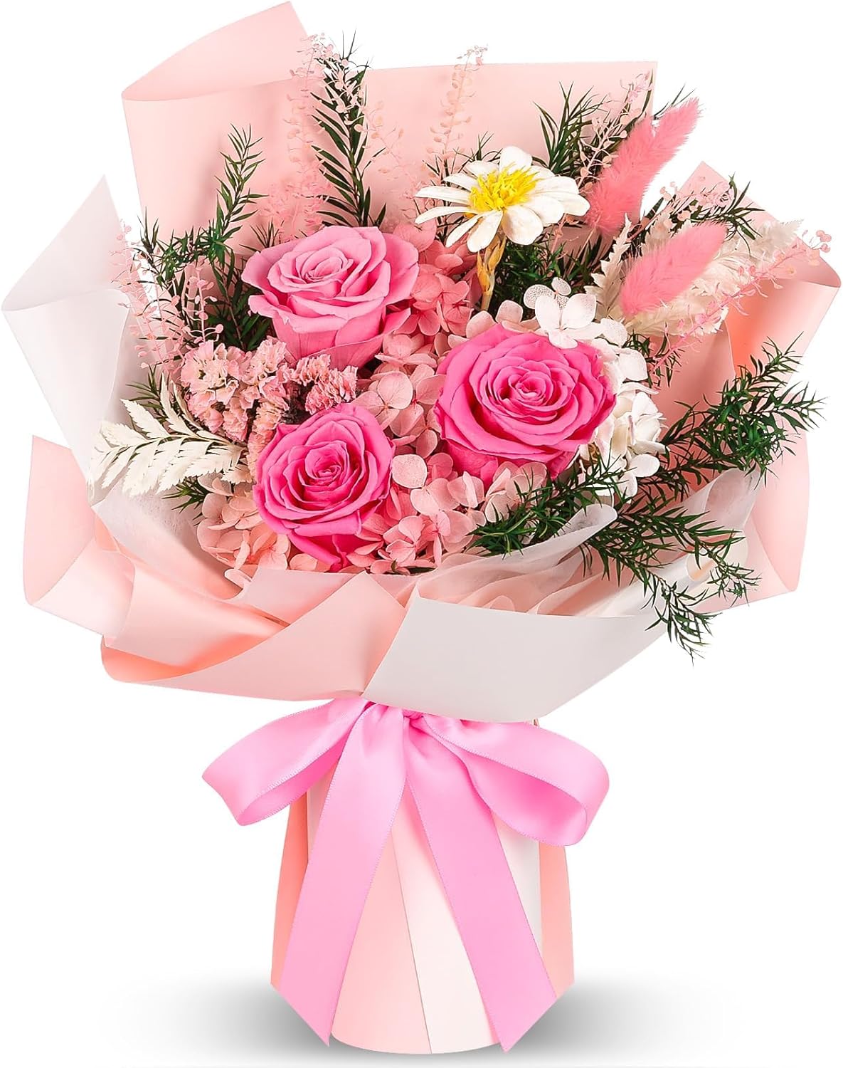 Flowers for Delivery Prime, Valentines Day Gifts for Her,Preserved Flowers Bouquets, Pink Rose Birthday Gift for Mom Wife Girlfriend Grandma, Real Forever Flower for Mothers Day Anniversary