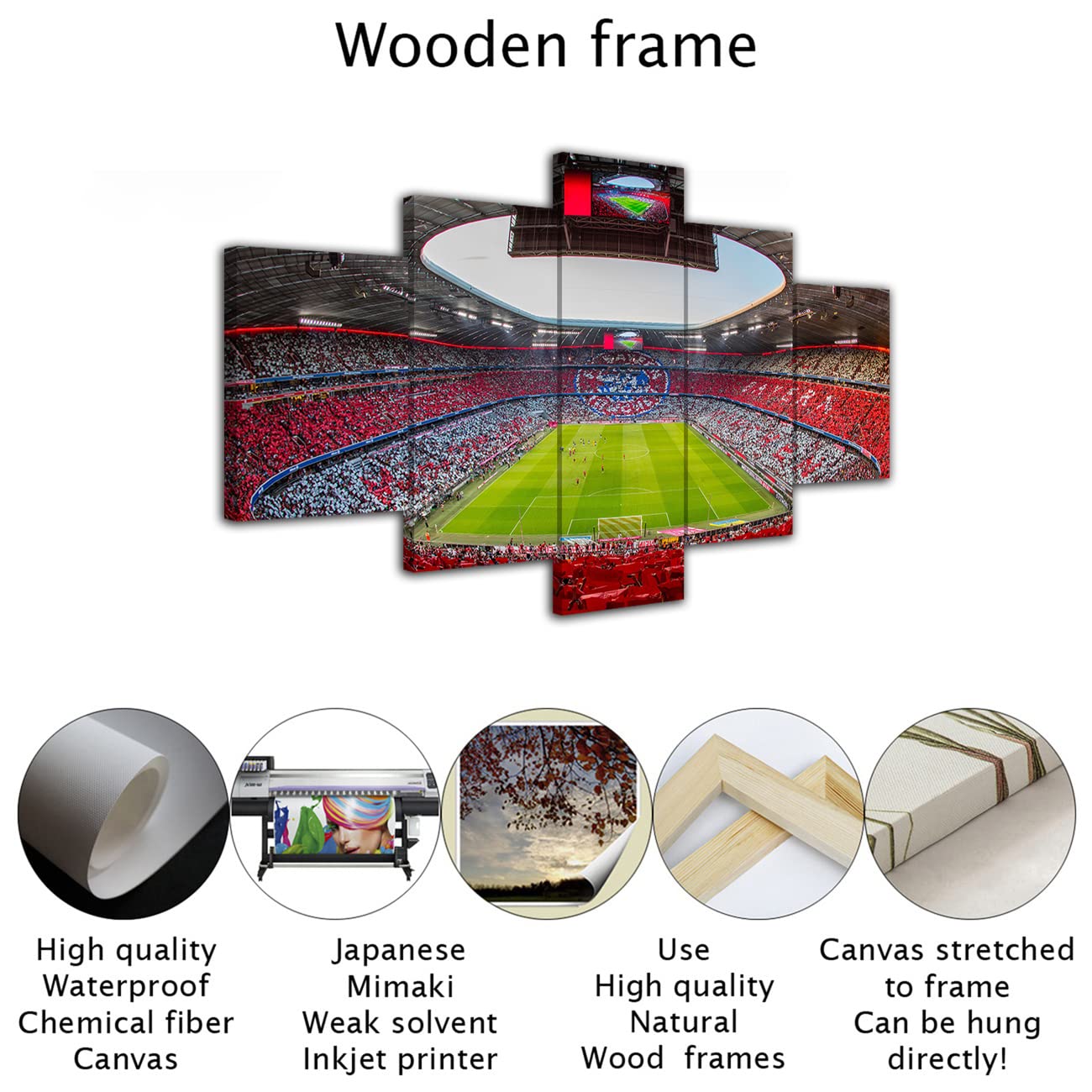 Fußballstadion Skyline Wandbild, 3-teilige Leinwand, 40x90 Cm – Moderne Sport-Wandkunst Für Wohnzimmer, Büro & Jugendzimmer