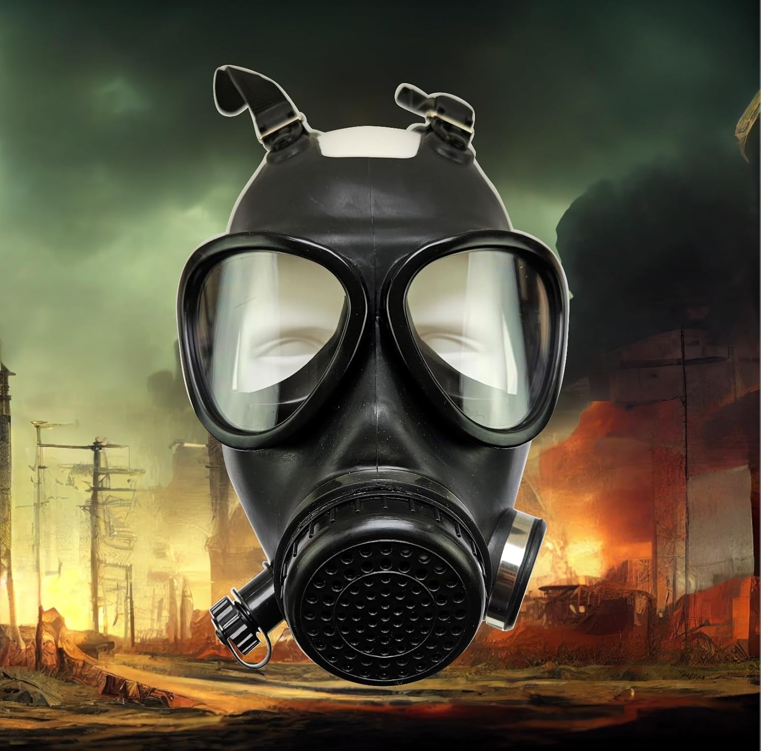 KYNG Gas Mask Respirator Mask CBRN Face Mask MILITARY Grade/Tactical/Emergency Prep/Paint Ball/Painting/Halloween/One SIZE fits All