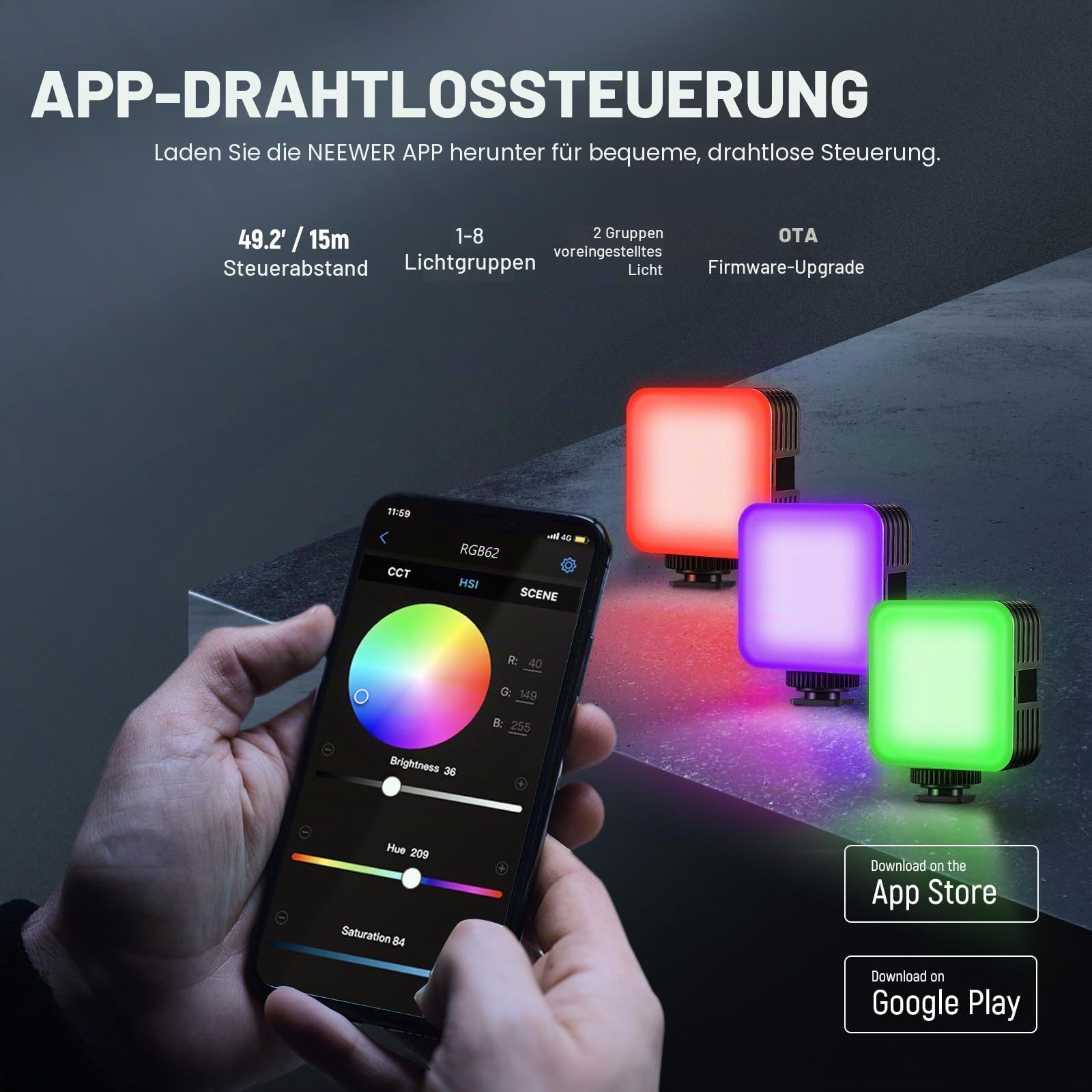 Neewer RGB62 Videoleuchte – Bild 5