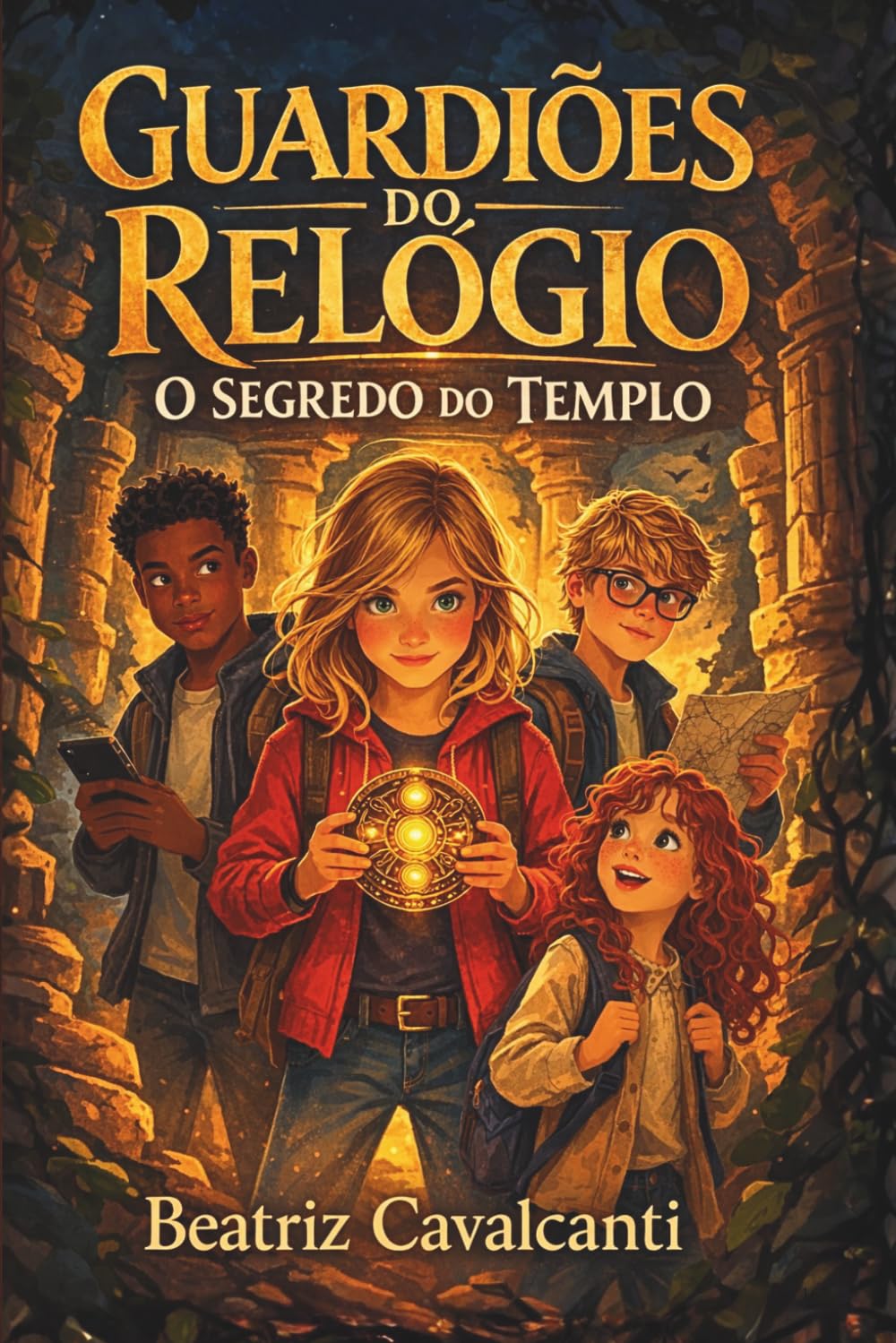 Guardiões do Relógio, O Segredo do Templo - Livro 1 (Paperback COLORIDO): Uma aventura no tempo sobre amizade e coragem, ideal para crianças de 9-13anos.