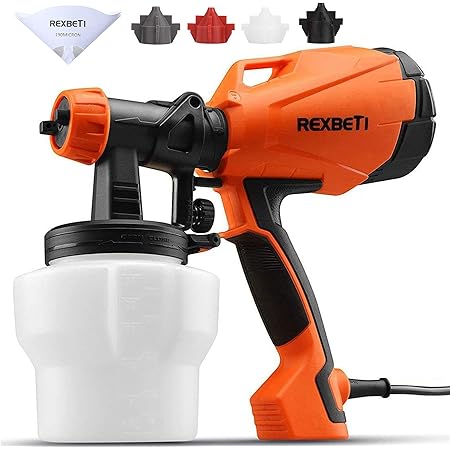 Xoopon Paint Sprayer Spray Gun With 3 Spray Patterns And 5 Additional Copper Nozzles Easy To Use Amazon Com
