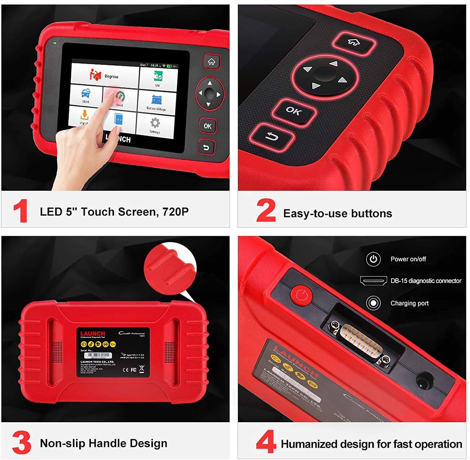 LANCIO CRP129X OBD2 Scan Tool Android basato aggiornato da CRP129, 4 diagnosi di sistema con olio Reset, EPB/SAS/TPMS e servizio di accelerazione, AutoVIN per piccoli negozi e fai da te