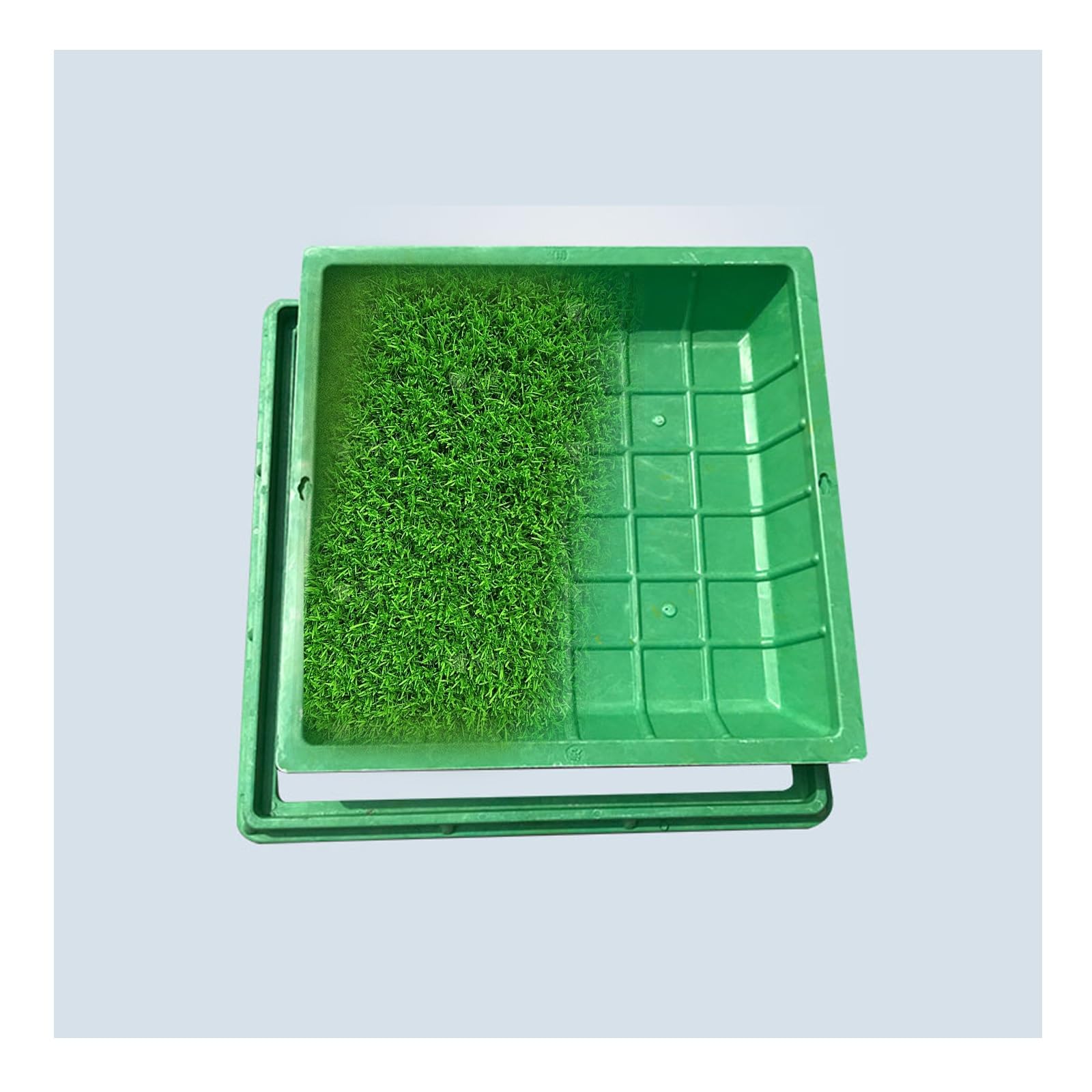 Couvercle invisible 80x80 pour masquer une fosse septique de jardin