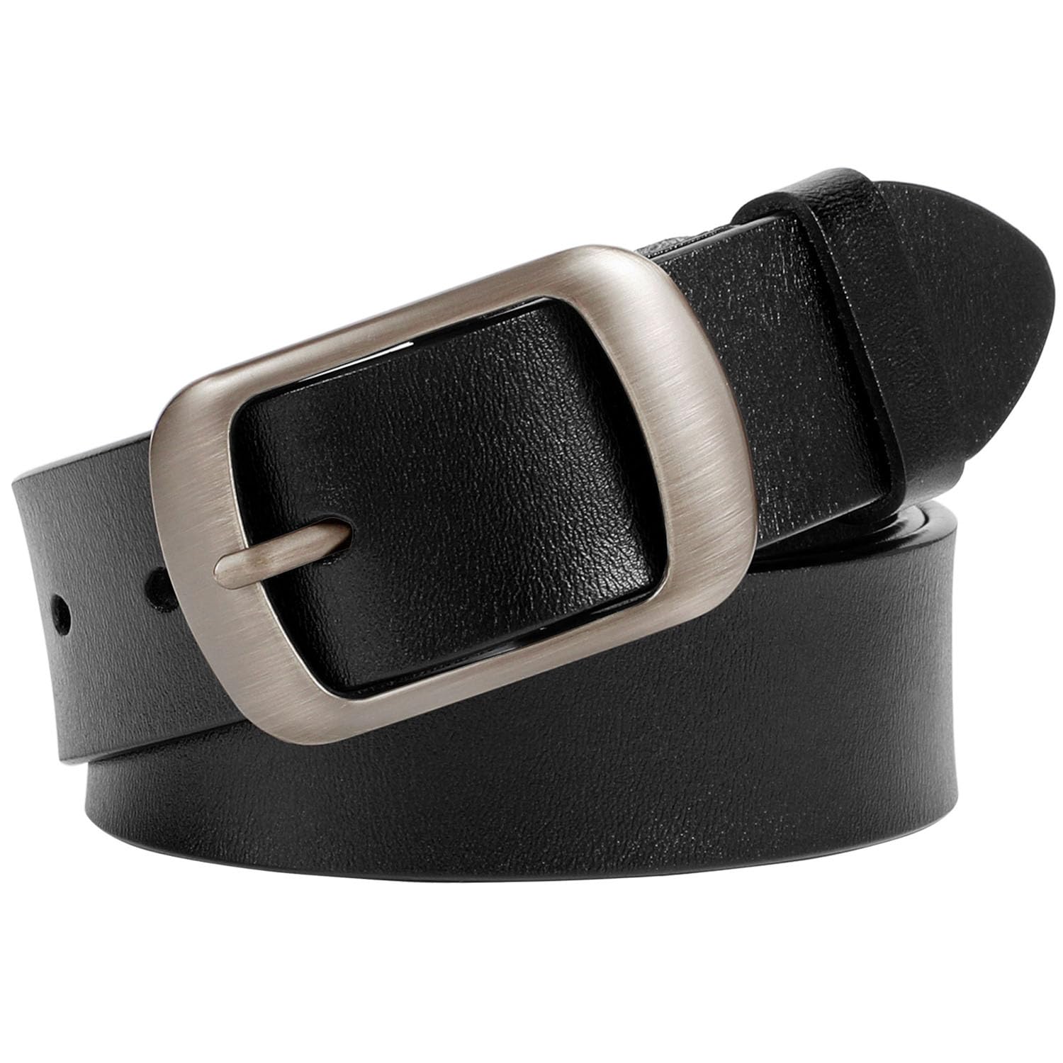 WHIPPY Women Leather Belts for Jeans Pants Fashion Dress Belt for Women with Solid Pin Buckle