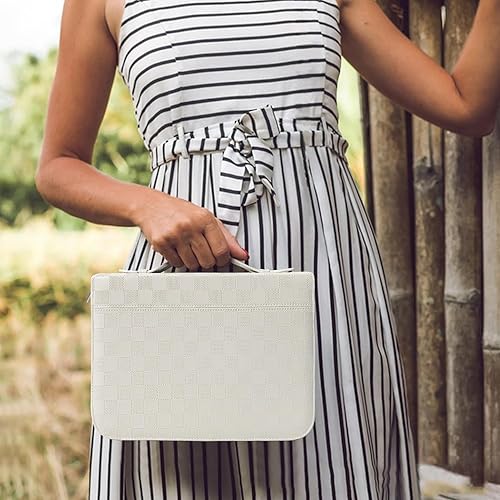 Miniatura 8 de vhivhias Funda para la Biblia a cuadros para mujeres, tamaño grande, funda de la Biblia con asa y bolsillo con cremallera, accesorios bíblicos para