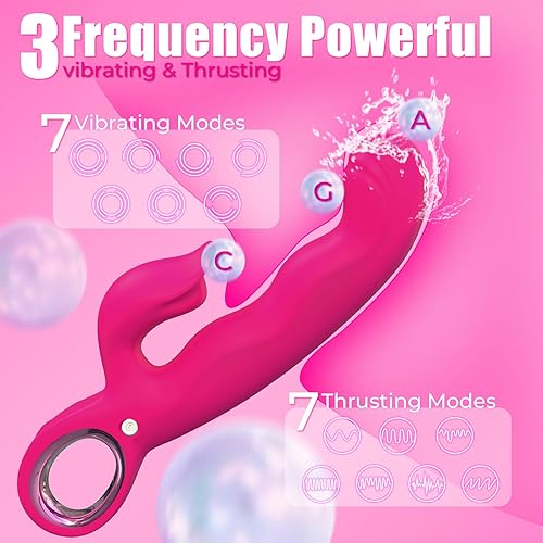 Miniatura 3 de Vibrador de empuje para adultos, juguetes sexuales 3 en 1, vibrador de punto G con dedo para mujeres, juguetes sexuales - 7 modos de empuje y 7