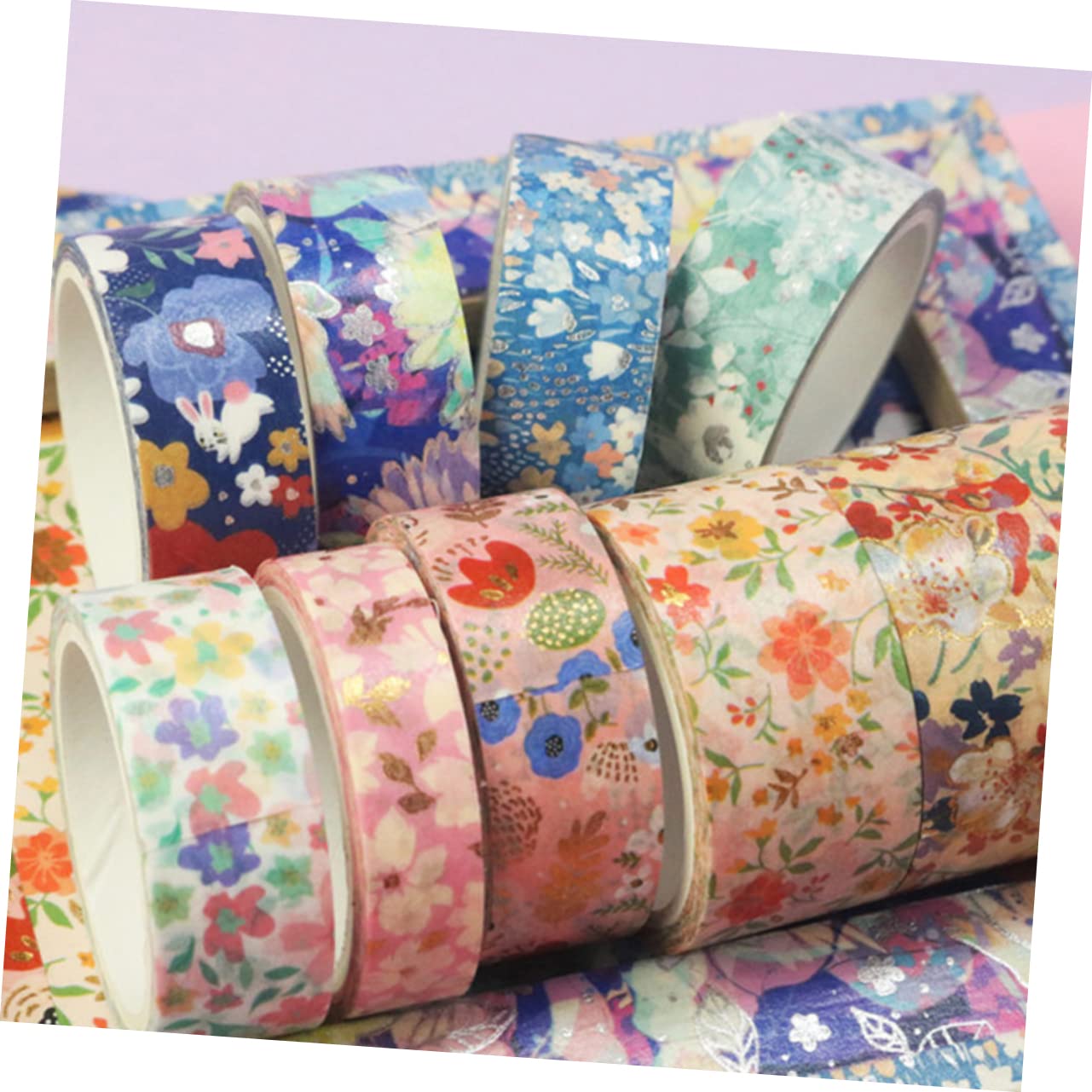 HOMSFOU 3 Sätze Blumendesign Washi Tape Dekoratives Klebeband Für Diy Bastelprojekte Scrapbooking Und Geschenkverpackungen Leicht Abziehbar Und Vielseitig Einsetzbar 9 Rollen * 3