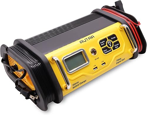 Miniatura 2 de AUTAA Cargador de batería de banco de 30 amperios totalmente automático de 12 V con arranque de motor de 75 amperios, comprobación del alternador,