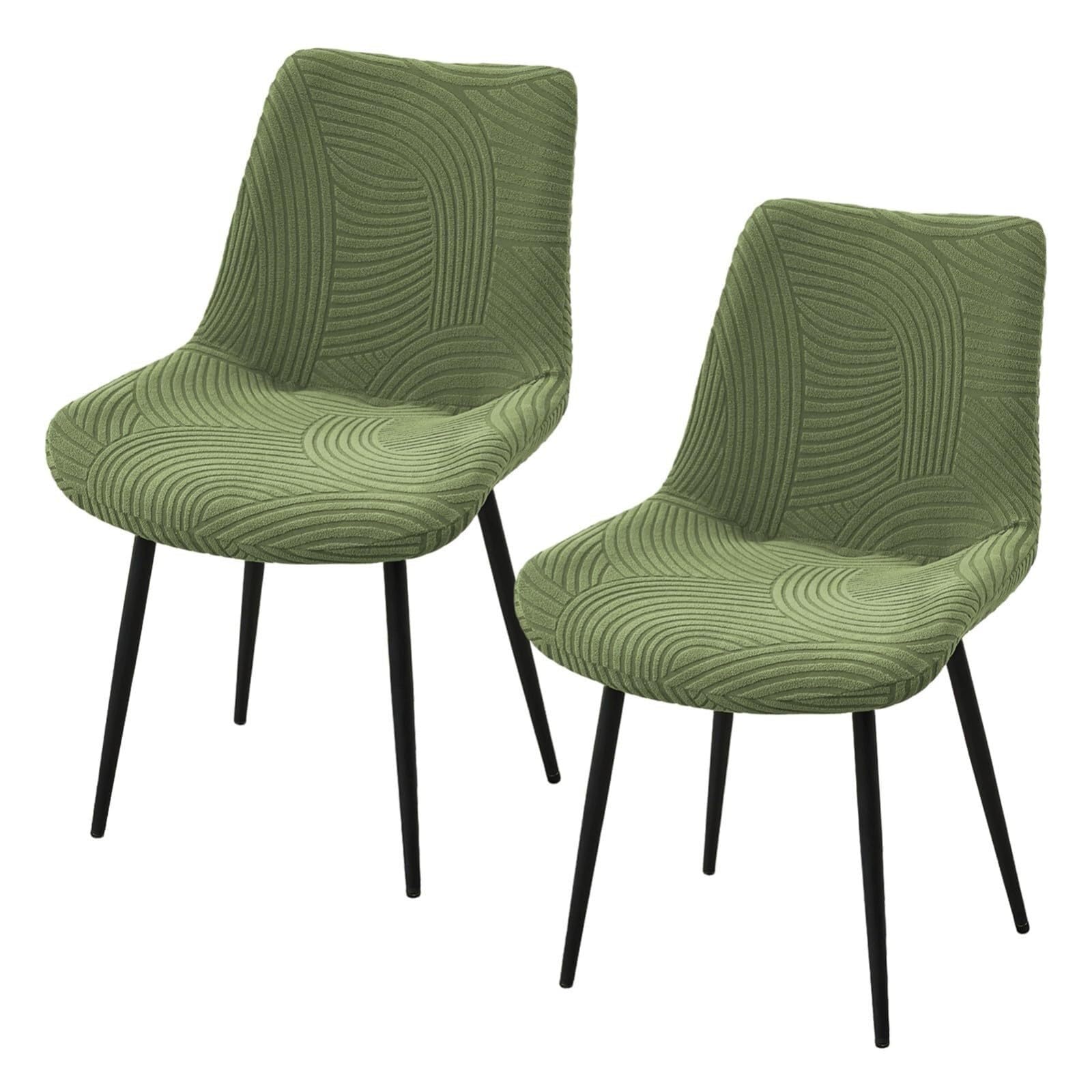 NMVAWIPT Stretch Shell Chair Covers, Armless Mid Century Modern Dining Slipcovers, Polyester Protectors, Machine Washable(#1,2pcs)