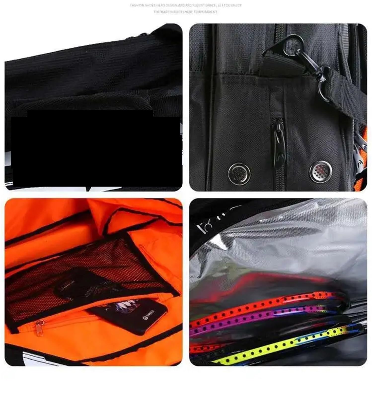 Borsa per Racchetta da Tennis Borsa da tennis Head di grande capacità | Zaino da badminton for uomo donna 6 racchette Sport Raquete De Tenis Saco Racchetta