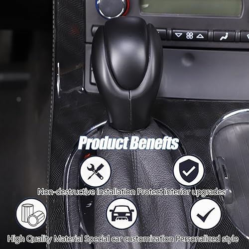Miniatura 10 de Funda para cabeza de palanca de cambios compatible con Chevy Corvette C6 2005-2013, accesorios de cubierta de freno de mano (patrón de fibra de