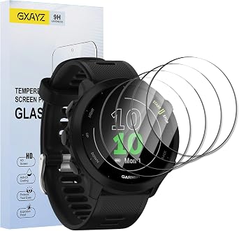 4 Pack Screen Protector Tempered Glass Compatible with Garmin Forerunner 55, Scratch Resistant,Easy Installation,9H Hardness